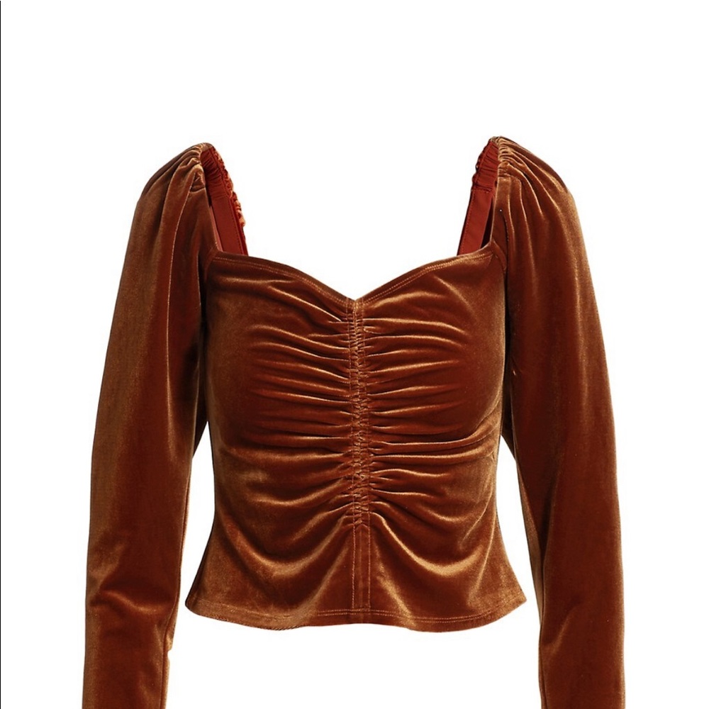ASTR Ruched Velvet Top - NWT - Picture 5 of 6